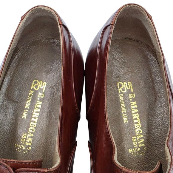 Vintage NEW R. Martegani Italy Mens 9D Brown Leather Oxfords Dress Shoes Italian
